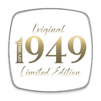 77e anniversaire février 1949 Millésime - Magnet carré - blanc - Devant