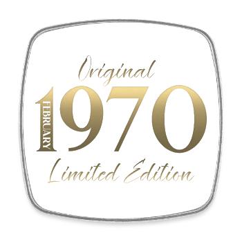 56e anniversaire février 1970 Vintage Vintage - Magnet carré - blanc - Devant