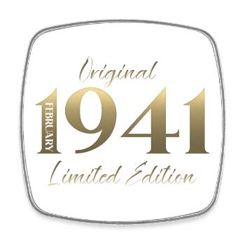 85th Birthday February 1941 Vintage Vintage - Square fridge magnet - white - Front