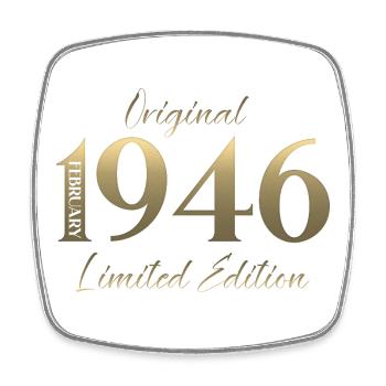 80e anniversaire février 1946 millésime - Magnet carré - blanc - Devant