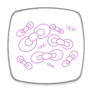 Flowing bows in purple - Square fridge magnet - white - Front