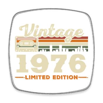 1976 Vintage Retro Geburtstagsgeschenk - Viereckiger Kühlschrankmagnet - Weiß - Vorne