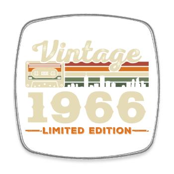 1966 Vintage Retro Geburtstagsgeschenk - Viereckiger Kühlschrankmagnet - Weiß - Vorne