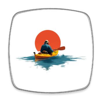 Paddlers in the sunset - Square fridge magnet - white - Front