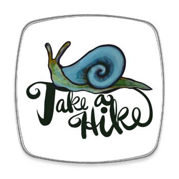 Take a Hike Snail Adventure - Viereckiger Kühlschrankmagnet - Weiß - Vorne