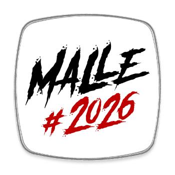 Malle 2026 Mallorca Team - Viereckiger Kühlschrankmagnet - Weiß - Vorne