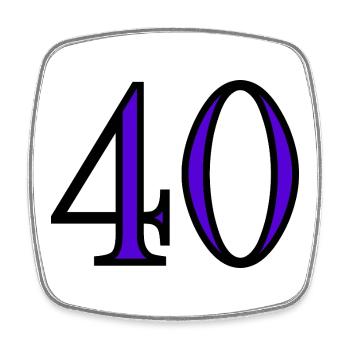 40. 40 ANS. 40e ANNIVERSAIRE. ANNIVERSAIRE 40 ANS. - Magnet carré - blanc - Devant
