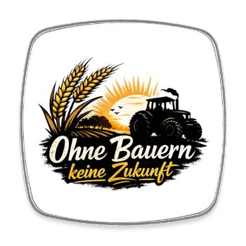 No future without farmers-agriculture-tractor - Square fridge magnet - white - Front