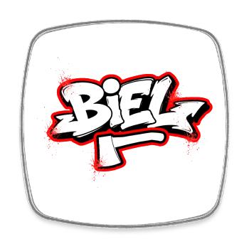 Biel Graffiti  - Viereckiger Kühlschrankmagnet - Weiß - Vorne