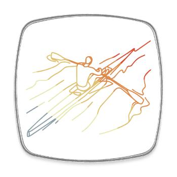 Croquis de gouvernail vintage - Magnet carré - blanc - Devant