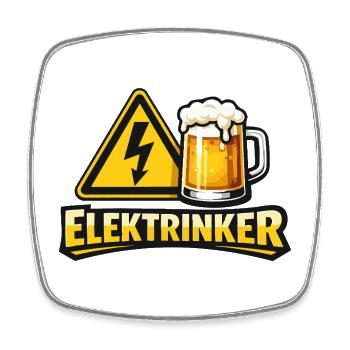 Elektrinker – pun on Electrician & Drink - Square fridge magnet - white - Front