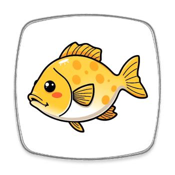 Fisch - Viereckiger Kühlschrankmagnet - Weiß - Vorne