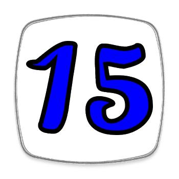 15. 15 ANS. 15e ANNIVERSAIRE. ANNIVERSAIRE 15 ANS. - Magnet carré - blanc - Devant
