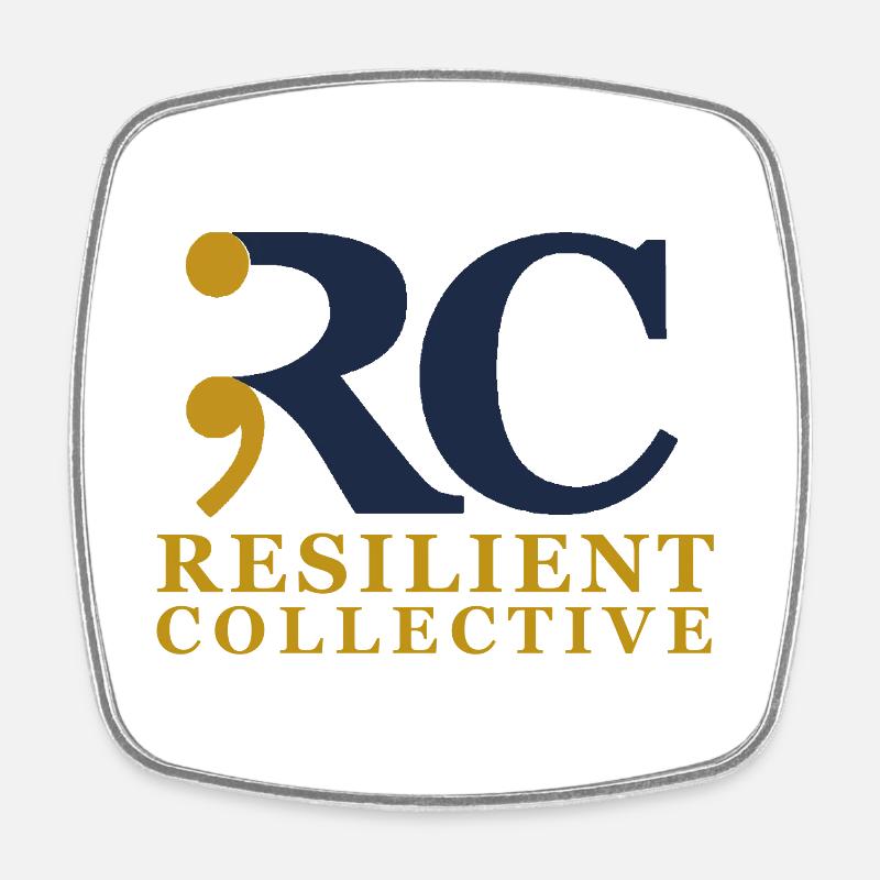 Emblème du Collectif Résilient - Magnet carré - blanc