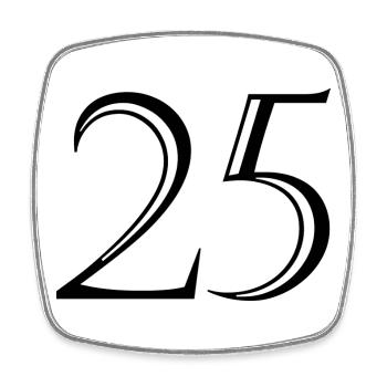 25. 25 YEARS. 25th ANNIVERSARY. 25 YEARS ANNIVERSARY. - Square fridge magnet - white - Front