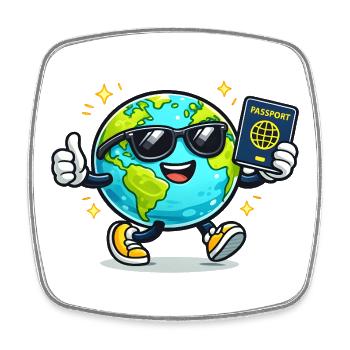 Globe Buddy Passport Adventure - Square fridge magnet - white - Front