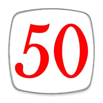 50. 50 YEARS. 50th ANNIVERSARY. 50 YEARS ANNIVERSARY. - Square fridge magnet - white - Front