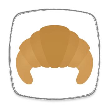 Croissant-Gebäck - Viereckiger Kühlschrankmagnet - Weiß - Vorne