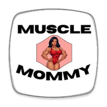 Muscle Mommy Kraftdesign - Square fridge magnet - white - Front