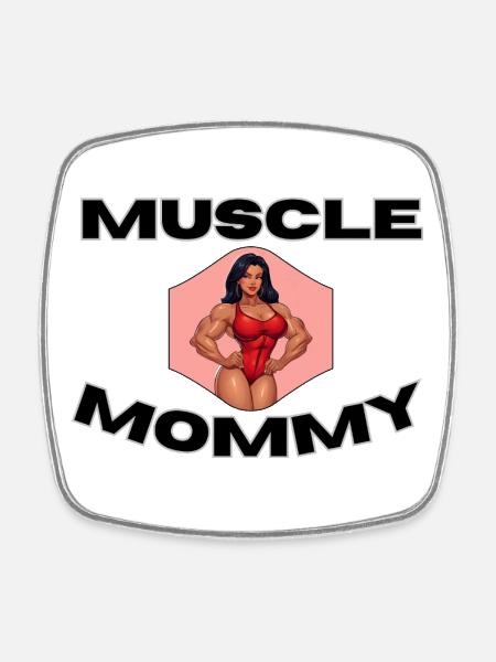 Muscle Mommy Kraftdesign - Square fridge magnet - white