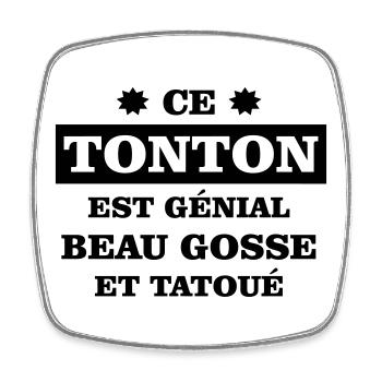 Un tonton génial - Magnet carré - blanc - Devant