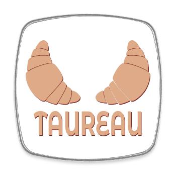 Taurus Birthday Croissants - Square fridge magnet - white - Front