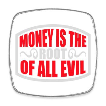 Money Root Evil Kapitalismus Gier Finanzen Reiche - Viereckiger Kühlschrankmagnet - Weiß - Vorne