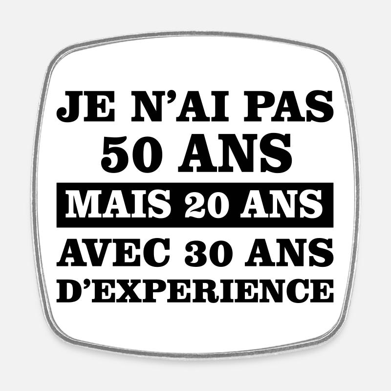 50 ans - Magnet carré - blanc