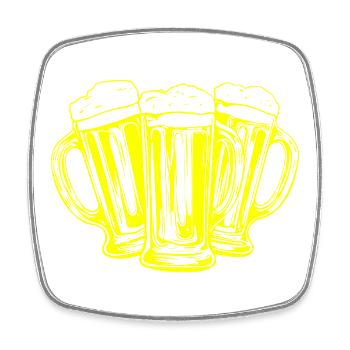 Bier Biergläser Anstoßen - Viereckiger Kühlschrankmagnet - Weiß - Vorne
