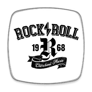 Conception du logo Rock and Roll Oldschool - Magnet carré - blanc - Devant