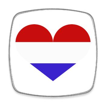Drapeau du cœur des Pays-Bas - Magnet carré - blanc - Devant