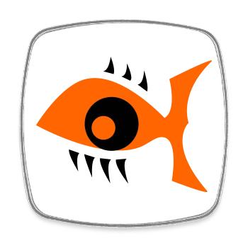 Eye Fish - Augenfisch - Viereckiger Kühlschrankmagnet - Weiß - Vorne