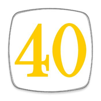 40. 40 YEARS. 40th ANNIVERSARY. 40 YEARS ANNIVERSARY. - Square fridge magnet - white - Front