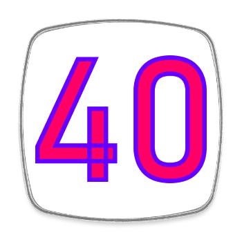 40. 40 YEARS. 40th ANNIVERSARY. 40 YEARS ANNIVERSARY. - Square fridge magnet - white - Front