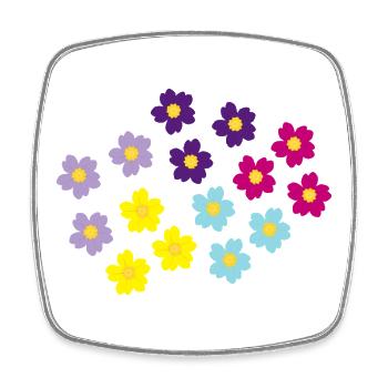 Primevères colorées Anniversaire de la fleur de naissance de février - Magnet carré - blanc - Devant