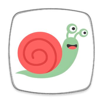 Süße Schnecke Comic Design für Babys & Kinder - Viereckiger Kühlschrankmagnet - Weiß - Vorne