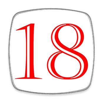 18. 18 YEARS OLD. 18th ANNIVERSARY. 18 BIRTHDAY. - Square fridge magnet - white - Front