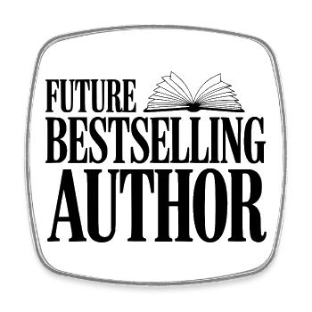 Future Bestselling Author - Square fridge magnet - white - Front