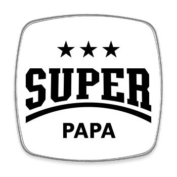 Super Dad (Daddy / Dad / Dad / Father's Day / B) - Square fridge magnet - white - Front