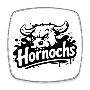 Hornochs - Viereckiger Kühlschrankmagnet - Weiß - Vorne