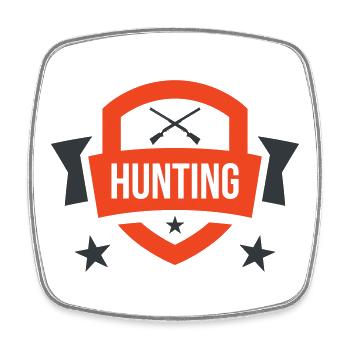 Hunting - Hunter - Square fridge magnet - white - Front