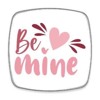 Be Mine Heart Skript - Viereckiger Kühlschrankmagnet - Weiß - Vorne