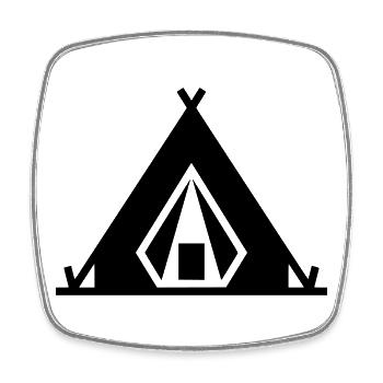 Camping Zelt Outdoor Icon - Viereckiger Kühlschrankmagnet - Weiß - Vorne