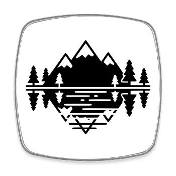 Berge Landschaft Geometrisch - Viereckiger Kühlschrankmagnet - Weiß - Vorne