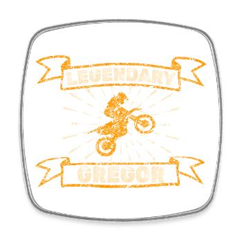 Biker Gregor - Magnet carré - blanc - Devant