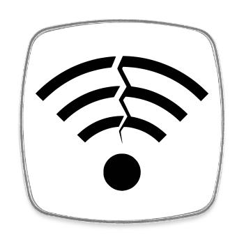 Kaputtes WLAN Signal Riss - Viereckiger Kühlschrankmagnet - Weiß - Vorne