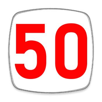 50. 50 YEARS. 50th ANNIVERSARY. 50 YEARS ANNIVERSARY. - Square fridge magnet - white - Front