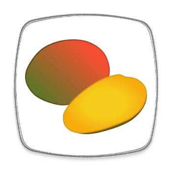 Tropischer Mango-Duo-Farbverlauf - Viereckiger Kühlschrankmagnet - Weiß - Vorne
