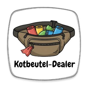 Kotbeutel Dealer - Viereckiger Kühlschrankmagnet - Weiß - Vorne
