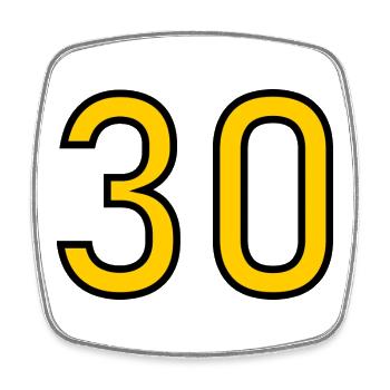 30. 30 ANS. 30e ANNIVERSAIRE. ANNIVERSAIRE 30 ANS. - Magnet carré - blanc - Devant